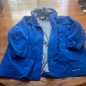 Land’s End Women’s Plus Size Waterproof Packable Raincoat with Hood
